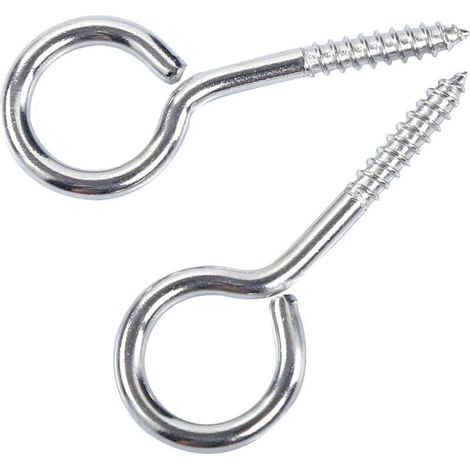 M5 65 Piton à Visser Anneau En Acier Inoxydable 304 Vis Mouton Oeil Rond Auto Taraudeuse Anneau À Bague Avec Attache Porte Loquet Boucle 10 PCS+ 10 Tubes d'expansion en Plastique (1/4)