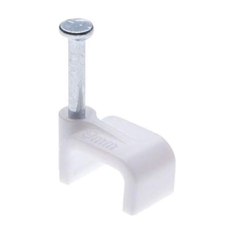 Clips de Blanc Câble Plats 9mm Clip mur Attaches Câbles avec Clou en Acier Fixation Colliers de Serrage pour Organiseur Electrique Fil Cat 5 5e 6 6a 7 Ethernet Coaxial Bureau et Maison (1/5)