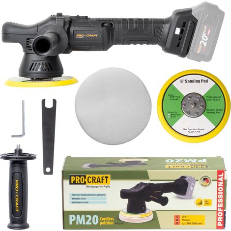 Procraft PM20bb Polisseuse sans fil 20 V 150 mm Solo - sans batterie, sans chargeur