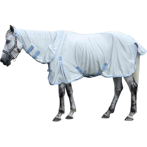 Couverture Anti-Mouches pour Chevaux, Mailles Larges Gris 135 cm (1/5)
