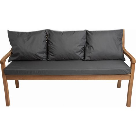 Coussin pour banc 160x60x3x50x56cm, Coussin extérieur/intérieur, Coussins pour balancelle de jardin Anthracite, Coussin d'assise, Coussin de dossier (1/5)