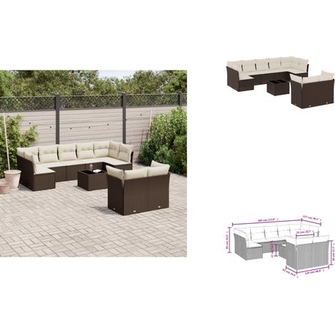 Salon de jardin 10 pcs avec coussins marron résine tressée - Ensemble De Canapés De Jardin - Ensembles De Canapés De Jardin - Ensemble De Canapés D'extérieur - Ensemble De Canapés De Patio (1/3)