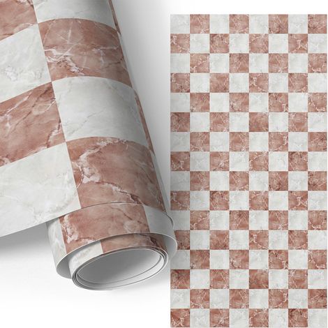 Möbelfolie - Klebefolie für Möbel - Selbstklebende - Deko-Folie für Küche Schrank Tisch & Fensterbank - Marmor-Gitter 50x100 cm
