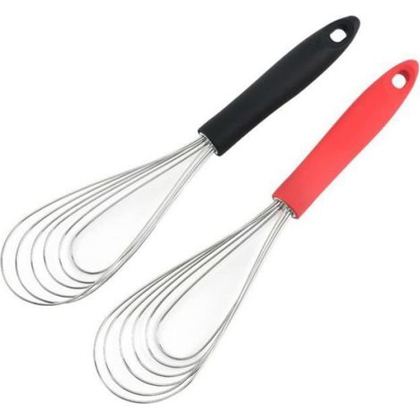 11 "Fouet en silicone plat fils fouet en silicone pour mélanger le fouet secouer et cuisiner le fouet de conception (1/4)