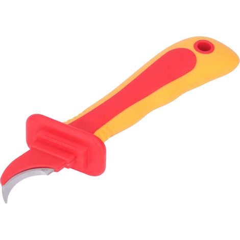 Couteau isolé pour électricien, haute tension, antimagnétique, type faucille, conforme à la norme IEC60900. (1/5)