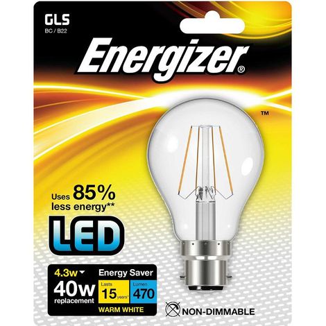 Ampoule Energizer 4W-40W LED GLS BC/B22d Filament Non-Dim Bulb (1/2)