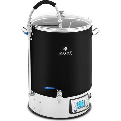 Bollitore per la preparazione dell'acqua da 40 litri isolato 2500 watt 10-100°C acciaio inossidabile schermo LCD timer vetro temperato nero 140008825