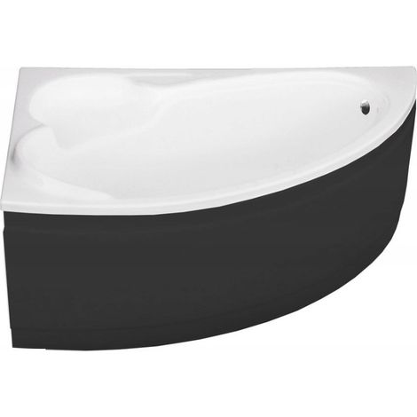 Bañera rinconera izquierda BIANCA 150 x 95 cm con delantal NEGRO (1/3)
