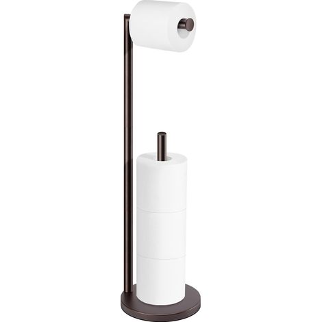 Porte-Papier Toilette sur Pied pour 4 Rouleaux de Papier Toilette avec Rangement - Bronze (1/5)