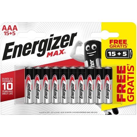 Energizer Alkaline Max - Pack de 15+5 pilas Alcalinas  MAX AAA