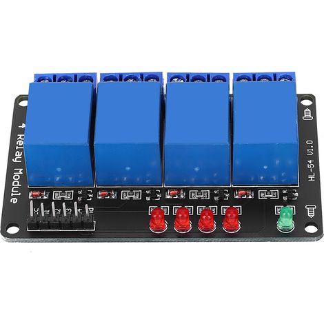 Module relais 4 voies 3 V, plaque noire, avec voyant lumineux, pour la commande d'appareils électroménagers (1/5)