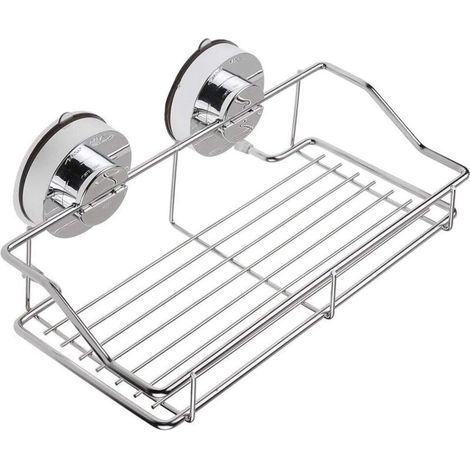 Shower Caddy, No-Drill Shower Caddy, Stainless Steel Wall-Mounted Organizer Rack for Bathroom Kitchen, Spices, Shampoo (1/5)