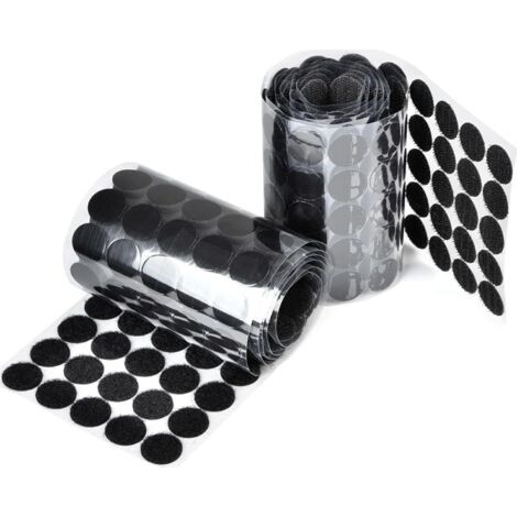 Sollbry 1000 Pièces Points Adhésifs Ronds, Points Auto-Adhésifs avec, Diamètre 20mm, 500 Paires Ruban Auto-Adhésif à Crochet et Boucle, pour Papier, Métal, Plastique, Verre et Cuir