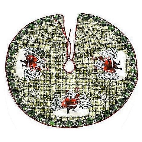2-teiliges Set Weihnachtsbaum-Baumrock aus Stoff mit Cartoon-Motiven, Größe: 90 x 90 cm (1/4)