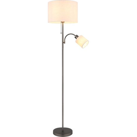 Stehlampe Stehleuchte Wohnzimmerlampe Lesefunktion Schwarz Metall H 165 cm (1/5)