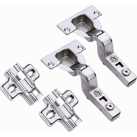95 Degré Rentrant Fortes Charnieres 40mm avec Amortisseur Intégré pour Porte Lourd et Épaisse Mécanisme de Fermeture Automatique Charnière pour Armoires Cuisine Soft Close Lot de 2 (1/5)