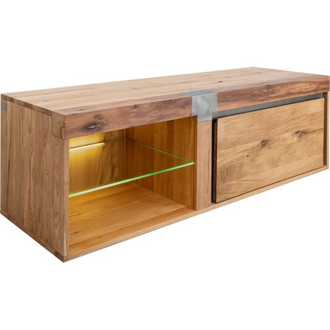 Mobile TV Quercia Selvatica/Cerro naturale oliato 150x48x50 cm (BxTxH) montato NEW AMSTERDAM 01 (1/3)