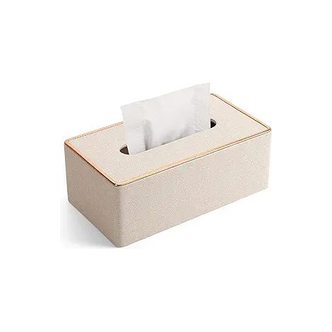 Boîte de rangement en cuir blanc pour salon salle à manger, tiroir de table, organisateur 19 x 13,2 x 9,5 cm (1/3)