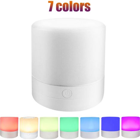 Lámpara de noche LED recargable, lámpara de lactancia, 7 colores de luz ajustables. (1/5)