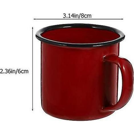 Lot de 4 tasses en émail vintage pour camping, pour eau, café, lait (1/4)