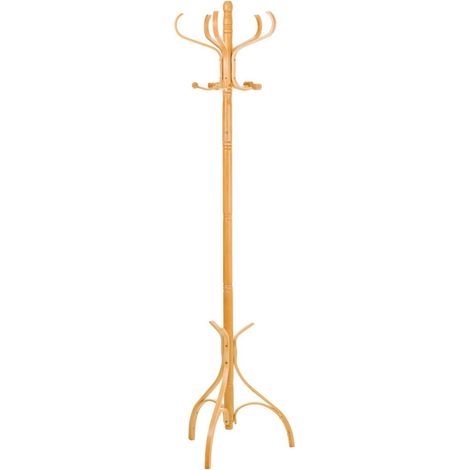 Perchero pie madera lac miel 45x45x182h cm