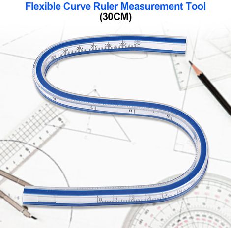 Règle courbe flexible, outil de mesure pour le dessin, la peinture, le graphisme et la conception de vêtements (30 cm) (1/5)