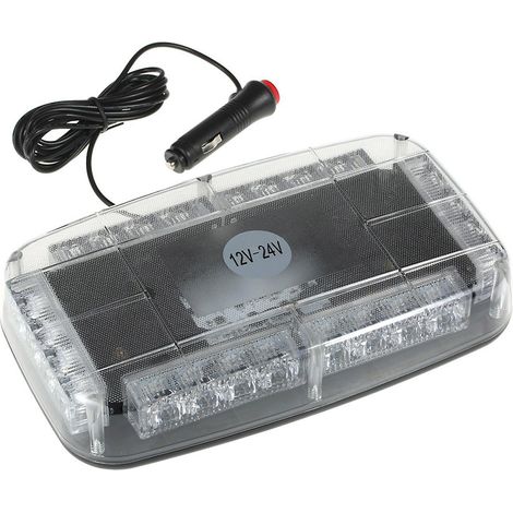Barre lumineuse LED 12V pour toit de voiture, feux de police, urgence, avertissement, pompier, clignotants rouges