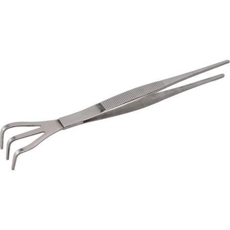 Râteau à racines avec pince à épiler, 3 dents, en acier inoxydable, pour ameublir la terre, outil pour bonsaï avec manche ergonomique droit (1/5)