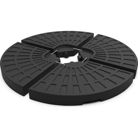 VOUNOT® Sonnenschirmständer 4-teilig Schirmgewichte für Ampelschirm Bodenkreuz, Befüllbar mit Wasser oder Sand 52L / 100kg (1/5)