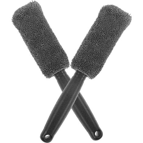 Lot de 2 brosses pour pneus, outil de nettoyage des moyeux de roues de voiture, pour le detailing, le lavage de motos et de voitures. (1/4)