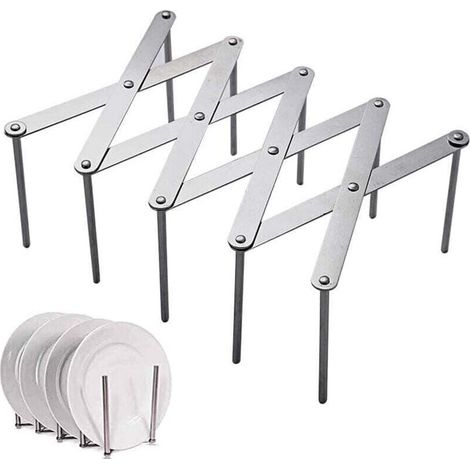 Support de couvercle de casserole réglable en acier inoxydable, support de couvercle de casserole extensible multifonction, organisateur de couvercle de casserole, outils de cuisine pour prépare (1/4)