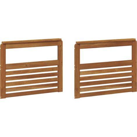 Armrest 2 pcs Natural 79 x 6 x 61 cm Solid Acacia Wood vidaXL (1/5)