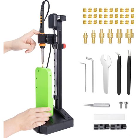 PRO Heat Set Insert Tool 90W, Gewindeeinsatz Einschmelzgewinde Kit, 30x M3 Gewindeeinsätze, Lötspitzen, Einschmelz Gewindeeinsatz Presswerkzeug 210mm Linearführung Für 3D Druckteile Zubehör (1/5)