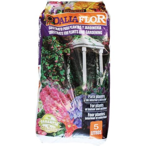 DALIA FLOR tierra sustrato 5 l bolsa , Tierra sustrato universal 5 litrosSustrato de cultivoComposición: corteza de pino envejecida, compost vegetal y fibra de maderaCa