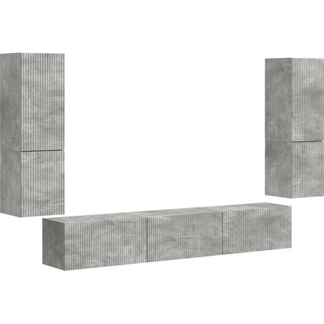 Maison Exclusive - Conjunto de mueble de TV 4 pcs Gris Concreto