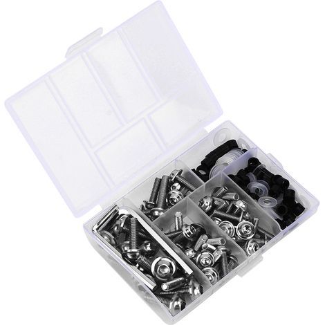 Universeller Verkleidungsschrauben-Dichtungsschlüsselsatz, Silber, Motorradzubehör, 158-teilig (1/5)