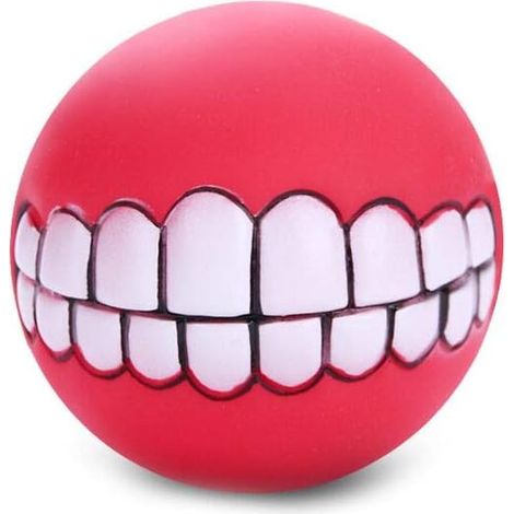 Kreativer Zahnmusterball Hundeball mit Zähnen Mehrzweck-Kaugeräusch-Lächelnball PET Squeeze-Sound-Spielspielzeug