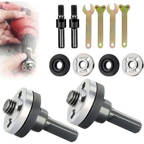 10-teiliges Umrüstset für Bohrmaschine zu Winkelschleifer, modifizierter Winkelschleiferadapter, Metalltrennscheibenadapter mit Schraubenschlüssel (1/5)