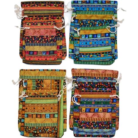 Bolsas de almacenamiento, juego de 20 piezas, diseño étnico, colores surtidos, bolsas, 15x20cm, estilo étnico (1/2)