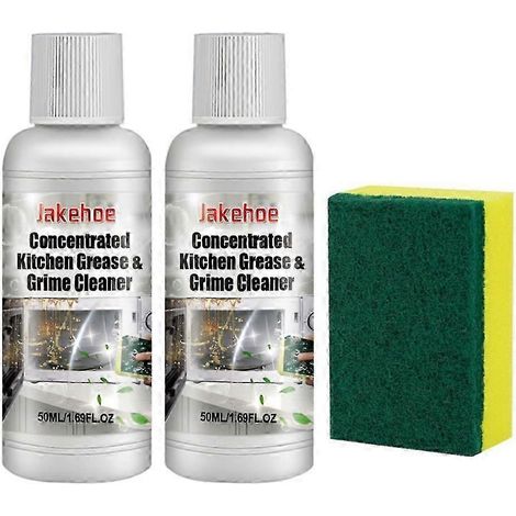 Lot de 2 nettoyants concentrés pour la cuisine, dégraissants en poudre multi-usages, pour éliminer les taches d'huile tenaces et nettoyer efficacement les graisses. (1/5)