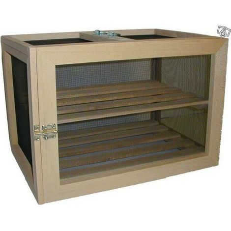 Garde manger fromager spécial affinage – Dimensions 35x50x35 cm – Bâti en hêtre avec toile grillagée – 2 clayettes pour conservation optimale – Outils Et Nature
