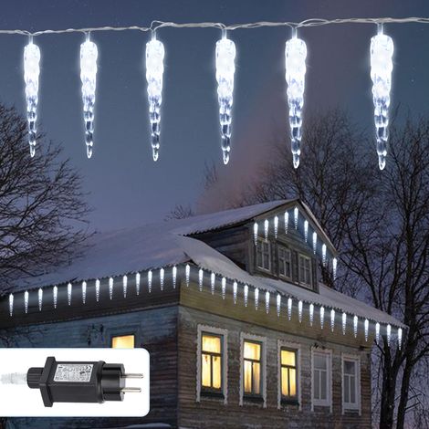 TolleTour Eiszapfen Lichterkette 5 m 40 LED, 8 Leuchtmodi, kaltweiß Weihnachtsbeleuchtung Deko für Fenster (1/5)