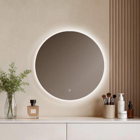 Miroir Salle de Bain LED Rond 70 cm à éclairage Blanc Froid 6500K (1/5)