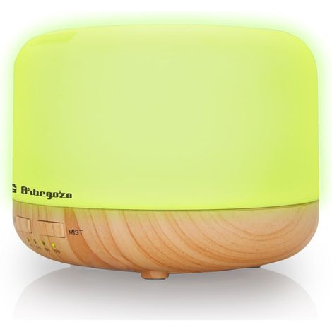 Orbegozo humidificador ultrasónico de aromaterapia de vapor frío HUA 4000, temporizador, 7 colores, depósito 400 ml, libre de BPA, 14,5 W (1/5)