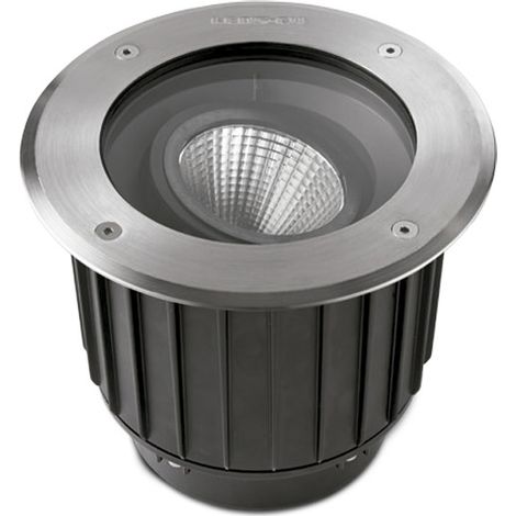 Ledsc4 - Empotrable de suelo Gea Cob LED Aluminium ø223mm Acero inoxidable AISI 316, Aluminio, Cristal Acero inoxidable AISI 316, Transparente