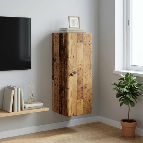 vidaXL Mobiletto a muro Legno antico 33 x 34,5 x 90 cm (1/5)