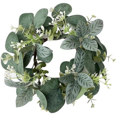 Couronne de bougies, guirlande de bougies, mini-couronnes de feuilles vertes, couronne de bougies végétales, pour la décoration de la maison, des fêtes et du salon-Style B (1/5)