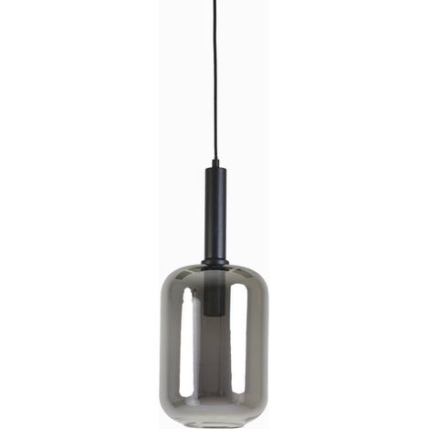 Light & Living - lámpara colgante - Lekar - negro - vidrio -
