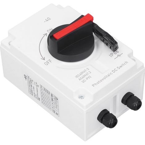 Interrupteur sectionneur photovoltaïque DC 1200V 32A, commutateur solaire étanche IP66 pour installation PV (1/5)