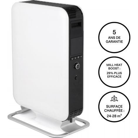 Radiateur bain d'huile 2000W – Diffusion rapide de chaleur – Thermostat électronique – Fonctionnement silencieux – Écran LED – Mill